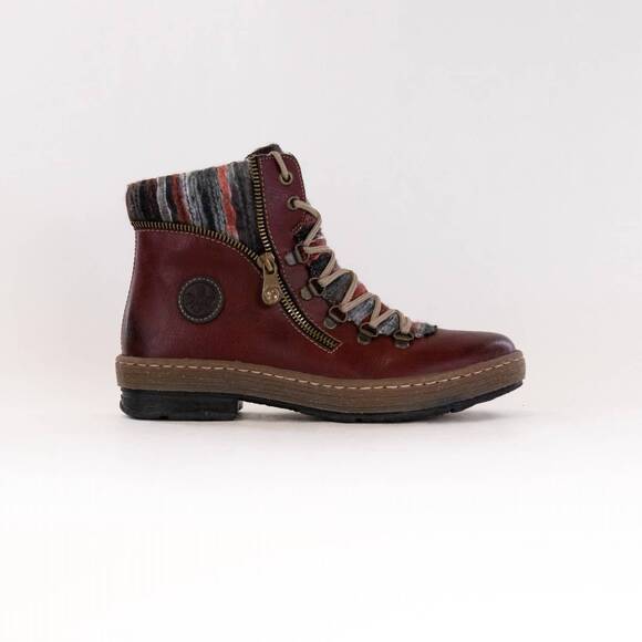 NEW RIEKER women's leather boot in rot kombi - Picture 1 of 6
